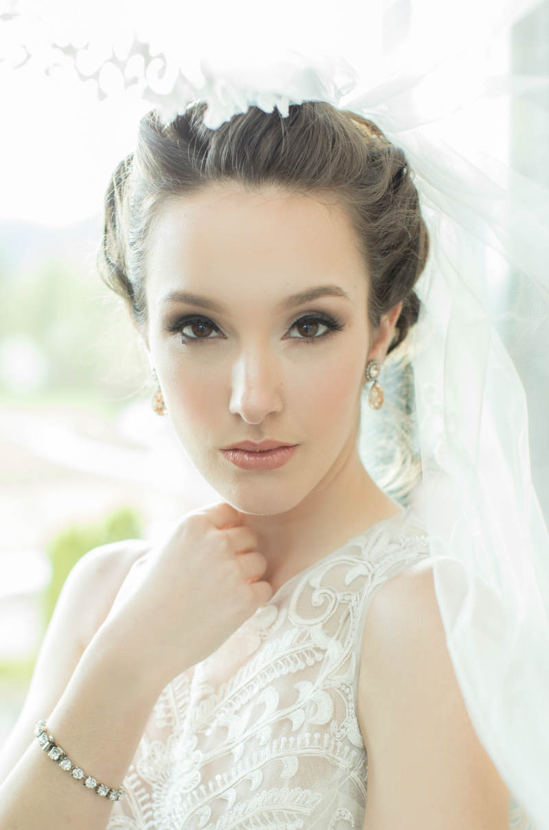 elegant-wedding-glamorous-indoor-garden-wedding23 Brunette Bridal Updos
