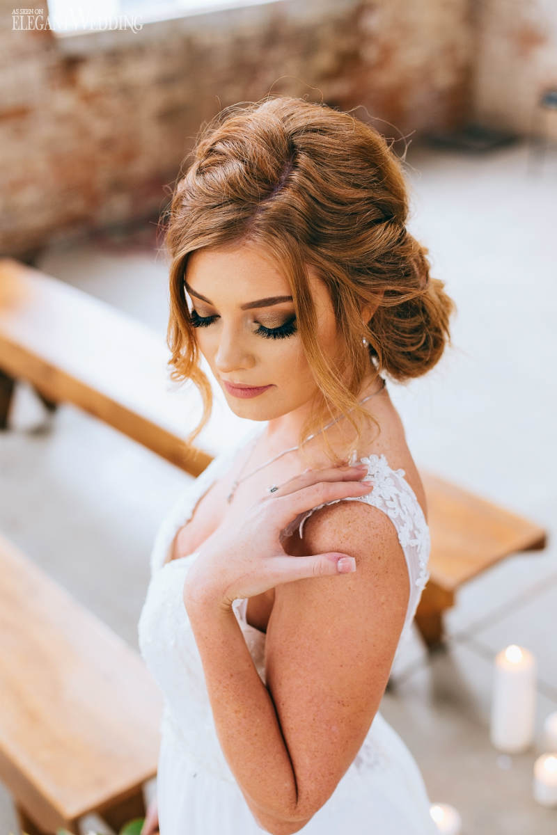 elegant-wedding-industrial-wedding-theme-for-fall24 Redhead Bridal Hairstyles