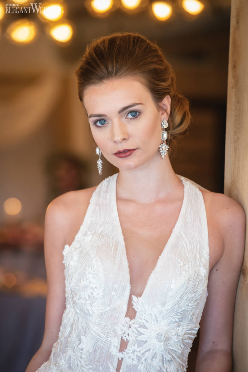 elegant-wedding-purple-and-gold-vineyard-wedding-theme19 Classic Bridal Updo