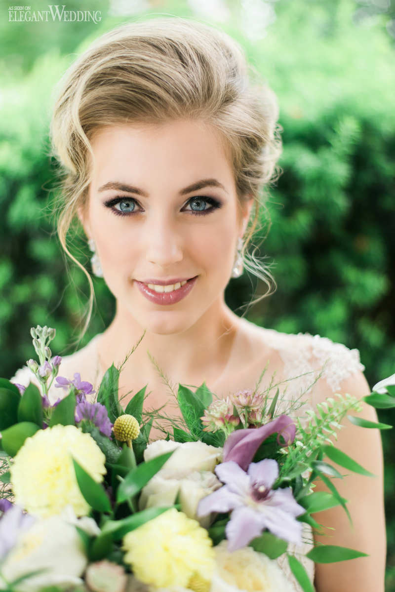 elegant-wedding-vintage-lavender-wedding-inspiration9 Vintage Wedding Makeup and Hair