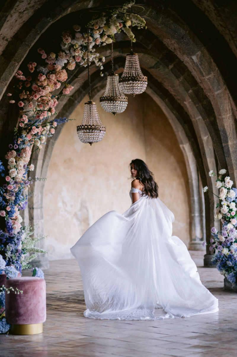 fairytale wedding theme130 bride with full wedding gown
