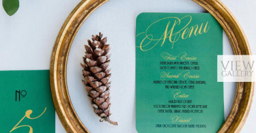 emerald green wedding invitation