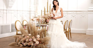 wedding table decor with pampas grass