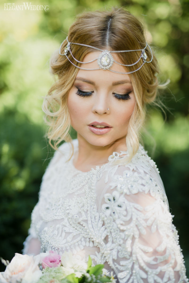 elegant-wedding-elegant-bohemian-wedding Boho Headpiece For A Bride