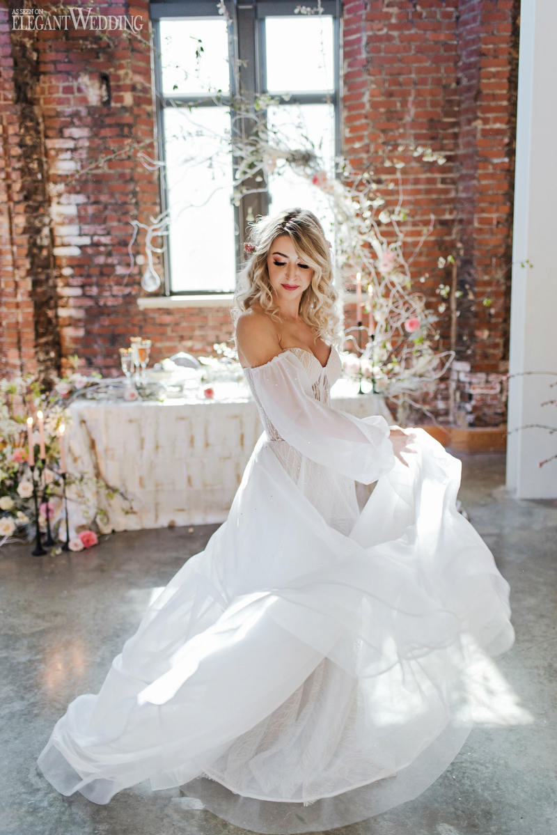 Modern Sleeping Beauty_Photography by Mabry_SleepingBeauty-59_low twirling bride in a fairytale setting